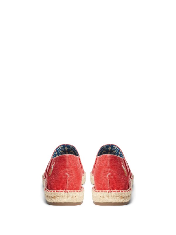 Red espadrilles with logo
