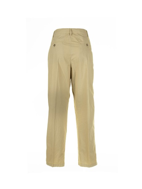 Beige high-waisted trousers