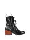 Ankle boot with contrasting heel