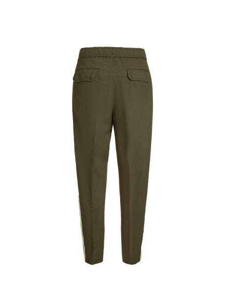 Trousers with logoed band
