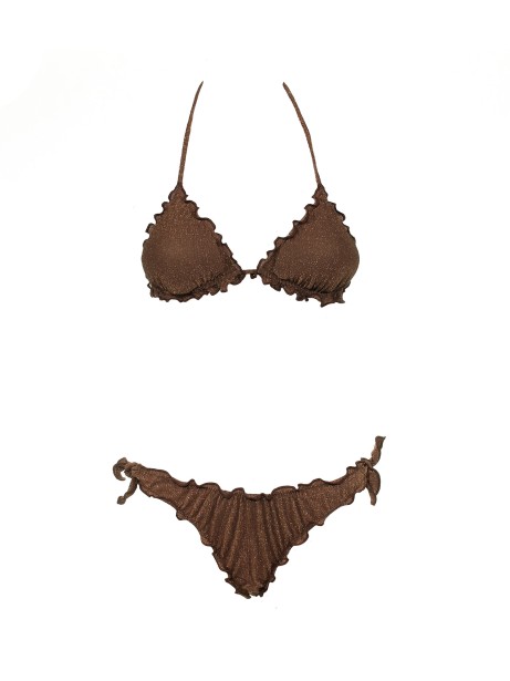 Swim brown lurex slip