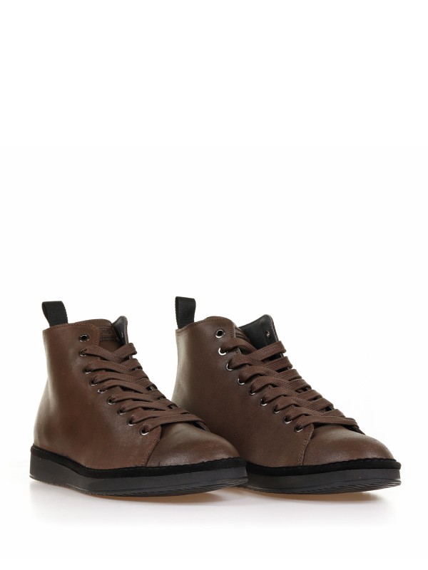 Waxed Suede P01 ankle boots