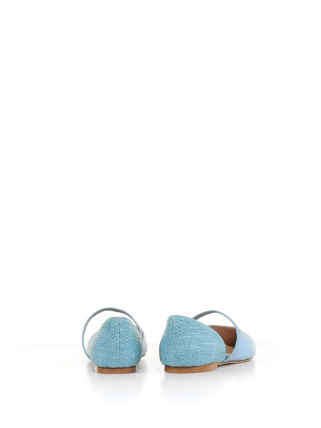 Leather ballerina with elastic