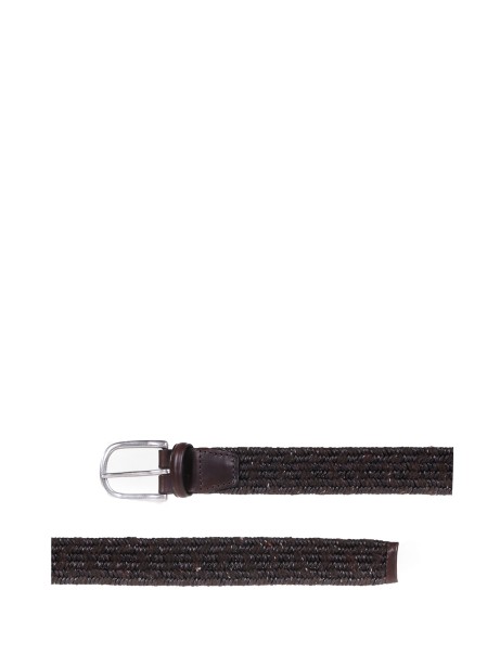 Leather and wool belt