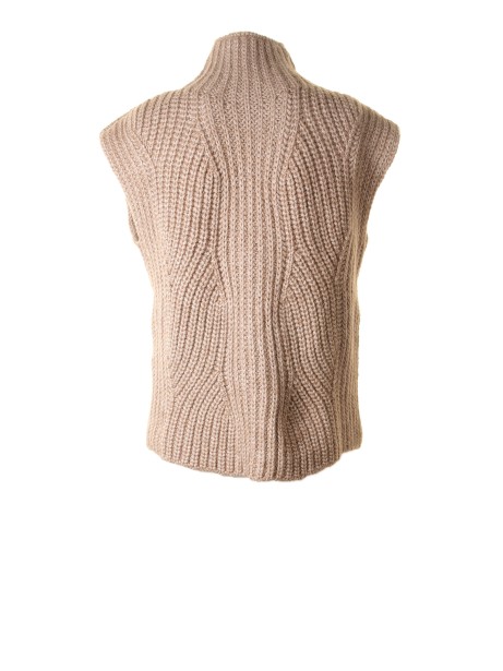 Gilet a collo alto beige 2