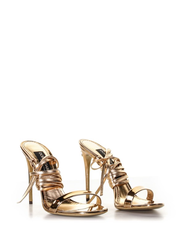 Mirror effect leather sandal