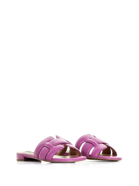 Mule in pelle fuxia 2