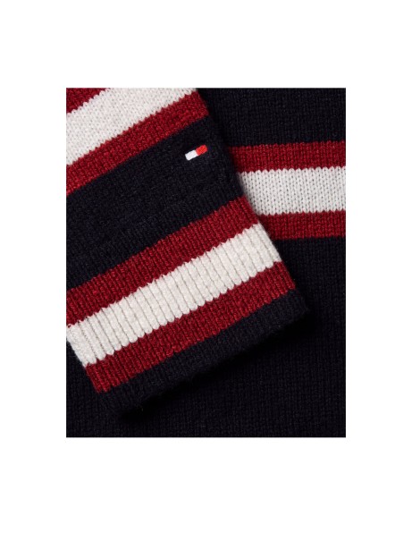 Striped monogram crewneck