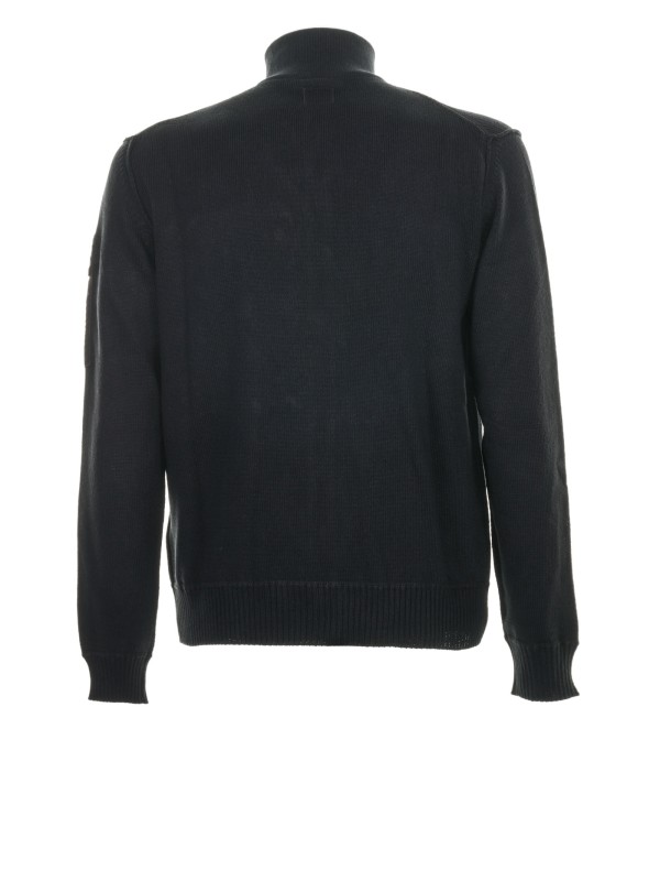 Felpa in cotone con tasca frontale e zip