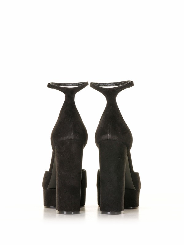 Décolleté in suede con plateau