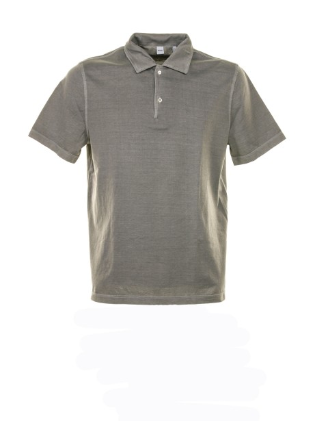 Gray short-sleeved polo shirt