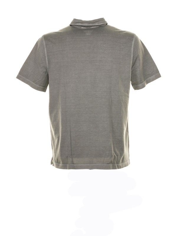 Gray short-sleeved polo shirt