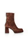 Suede ankle boot with zip