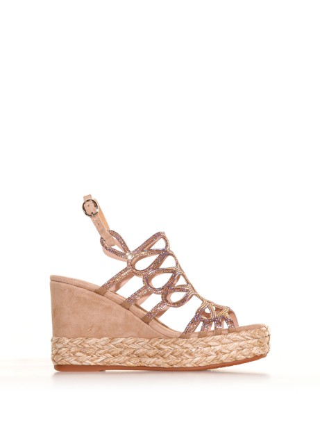 Wedge sandal in suede