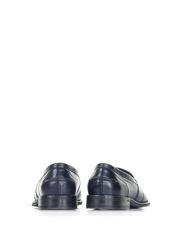 Leather loafer with strap