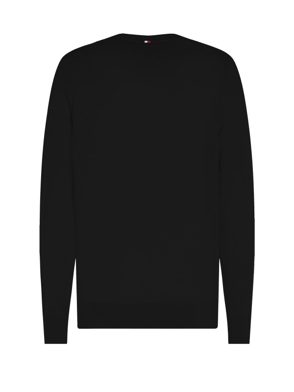 Black crewneck sweater
