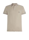 Beige polo shirt with embroidered logo