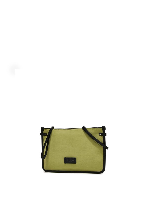 Marcella canvas clutch with shoulder strap