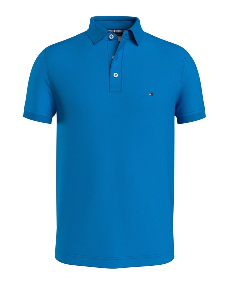 Blue polo shirt with mini logo