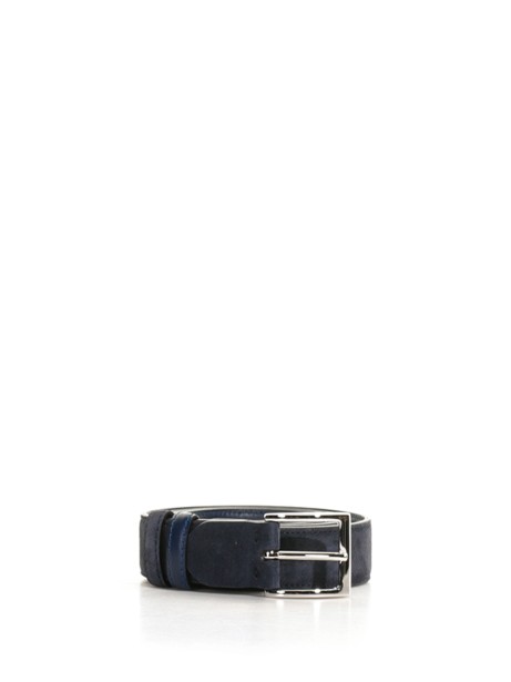 Leather belt with embossed logo