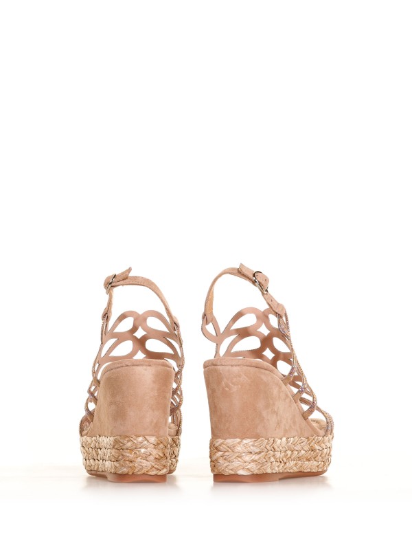 Wedge sandal in suede