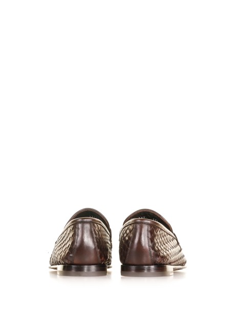 Loafer in woven leather with band