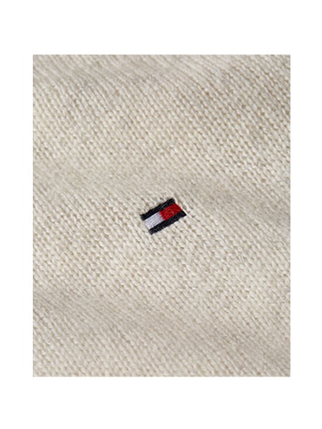 White crew neck sweater with mini logo
