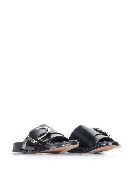 Leather slipper with maxi buckle 2
