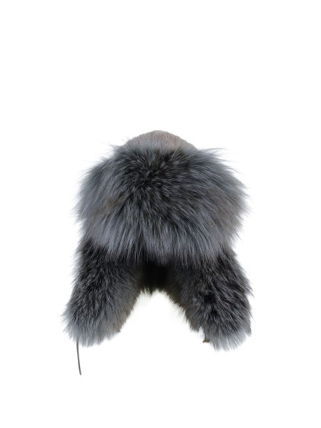 Aviator hat in pure cashmere with braids