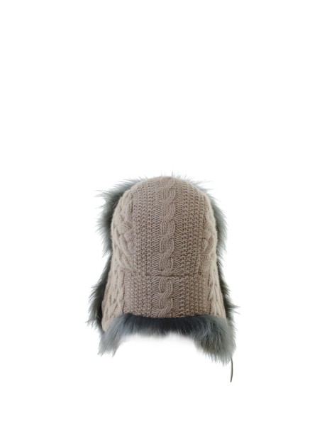 Cappello aviatore in puro cashmere lavorazione a trecce