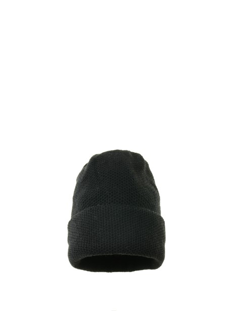Pure cashmere honeycomb hat with double turn-up
