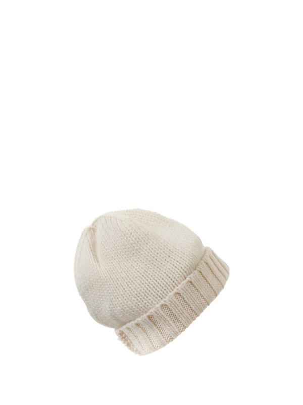 Knitted hat with ribbed ruffle