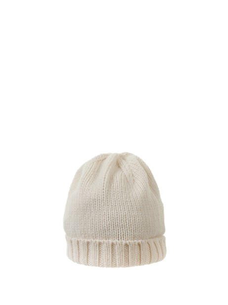 Knitted hat with ribbed ruffle