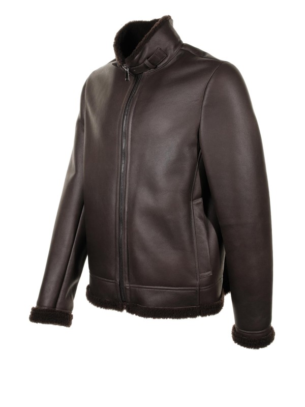 Giacca in pelle e montone