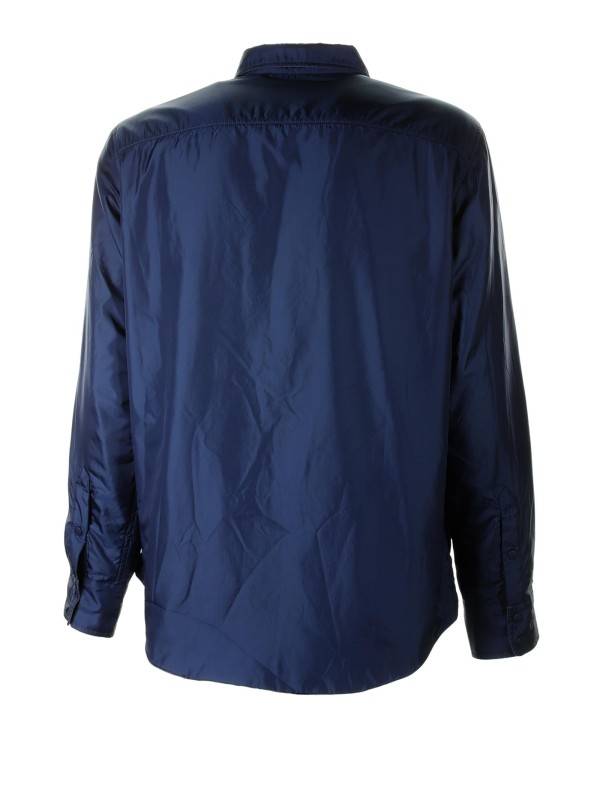 Giacca camicia blu con bottoni