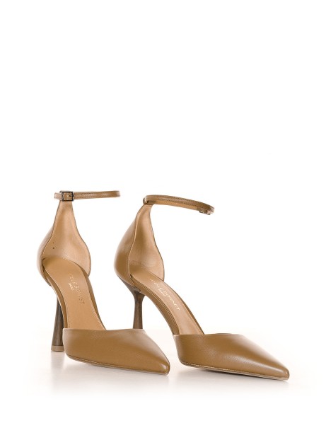 Nicole Bonnet brandy leather pump with strap