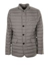 Gray quilted water repellent down jacket