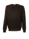 Brown crew neck sweater in wool