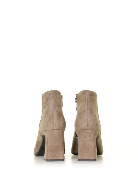 Beige suede ankle boot
