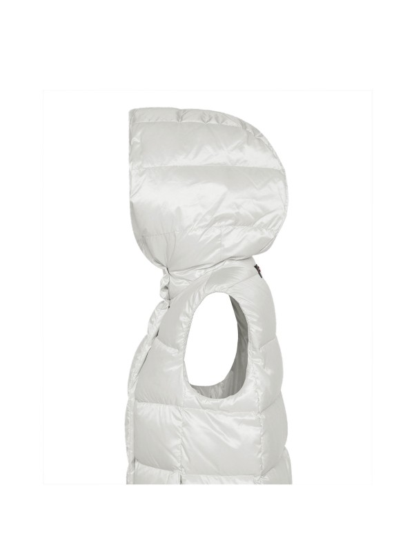 Gilet lungo trapuntato bianco