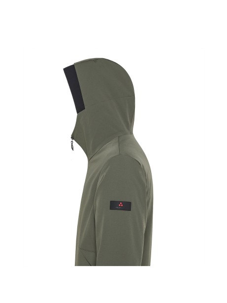 Smooth bomber down jacket in stretch nylon