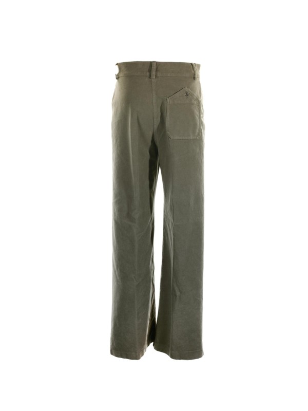 Military green trousers with pockets