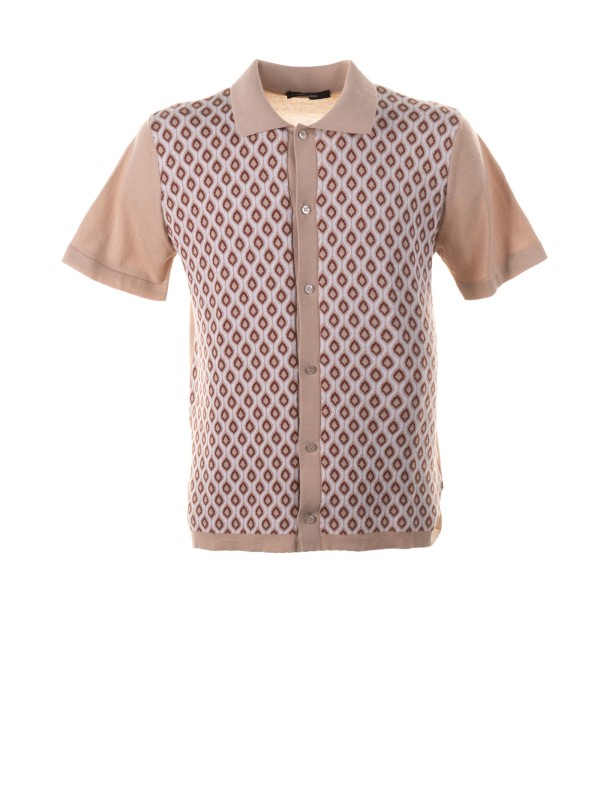 Patterned short-sleeved polo shirt with buttons Patterned short-sleeved polo shirt with buttons