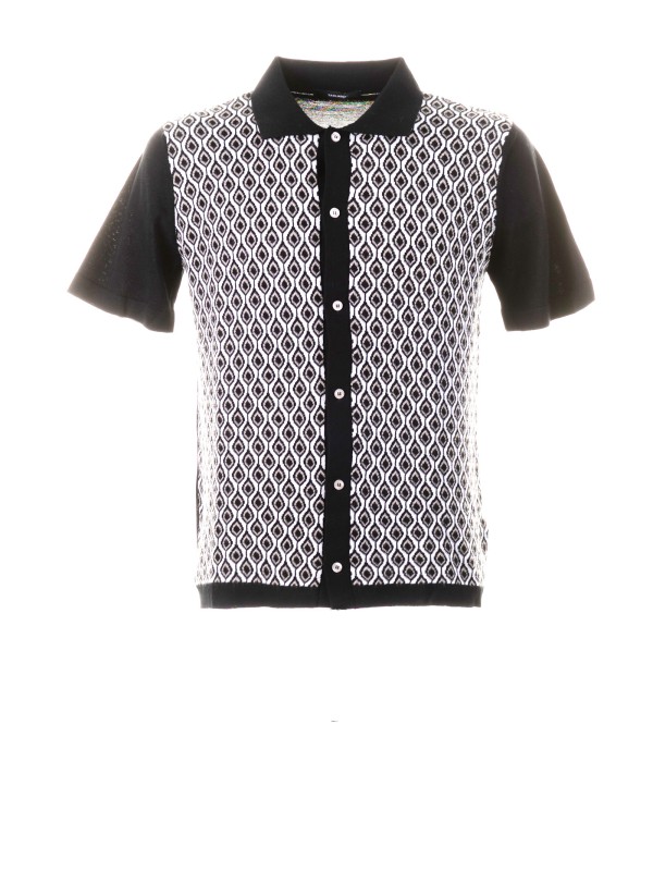 Patterned short-sleeved polo shirt with buttons Patterned short-sleeved polo shirt with buttons