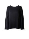 Relaxed fit pullover with boat neckline