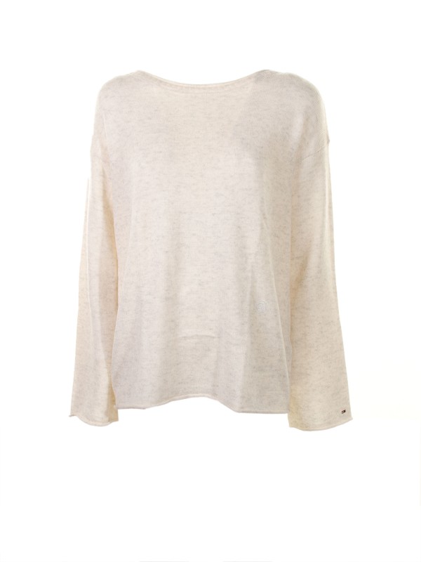 Pullover relaxed fit con scollatura a barca Pullover relaxed fit con scollatura a barca