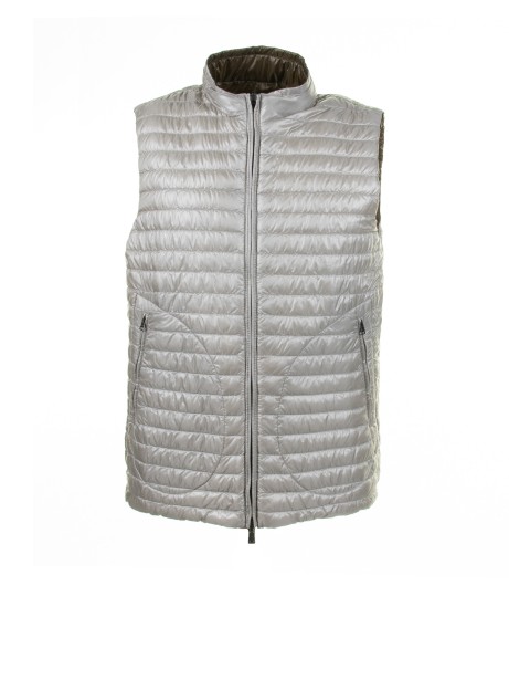 Green quilted vest with zip