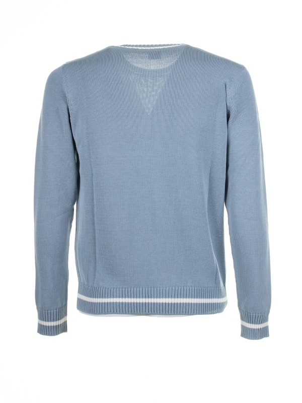 Maglia girocollo celeste