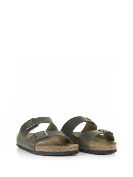 Ciabatta Arizona in pelle oliata kaki