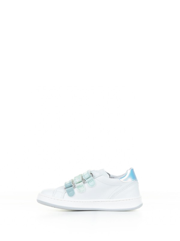 Light blue white sneaker with strap
